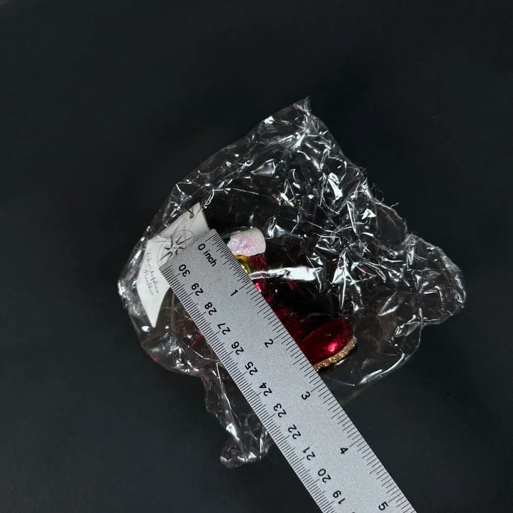 Christopher Radko Glass Christmas Ornament Figural shoe boot with Box New